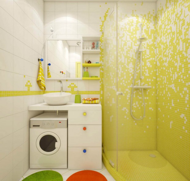 Yellow-white-shower-room1