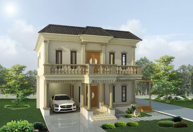 แบบ Design บ้านสองชั้นสไตล์ยุโรป งบไม่เกิน 2 ล้าน 2